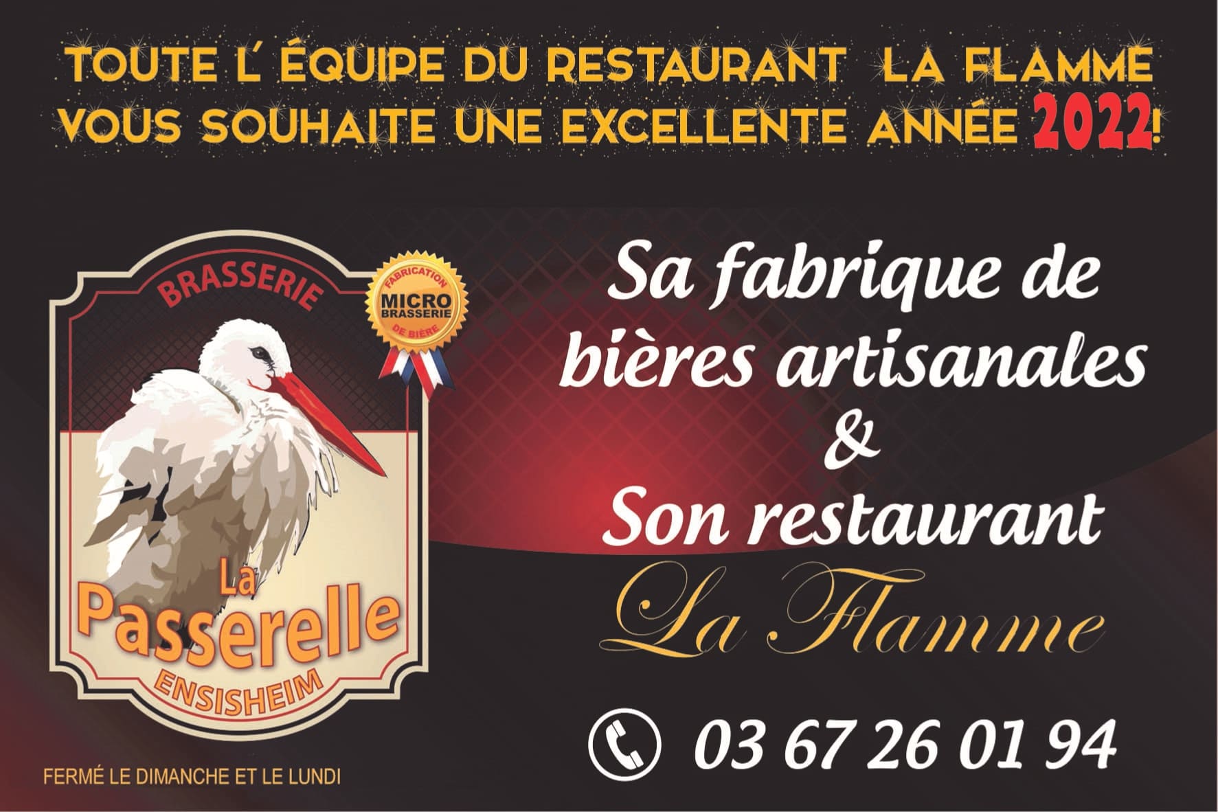 Toute L Quipe Vous Souhaite Une Excellente Ann E Restaurant La Flamme Brasserie La